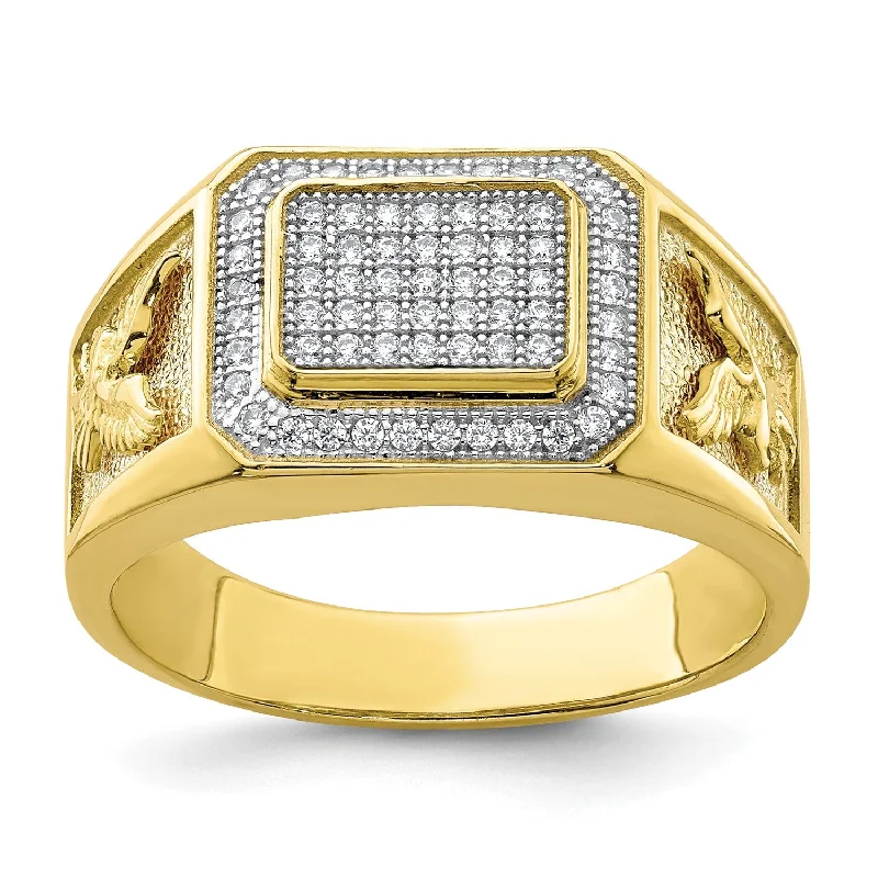 Jewelry Clearance – Final Chance To Save Big 10KT Gold and Cubic Zirconia Eagle Ring; Size 10.5