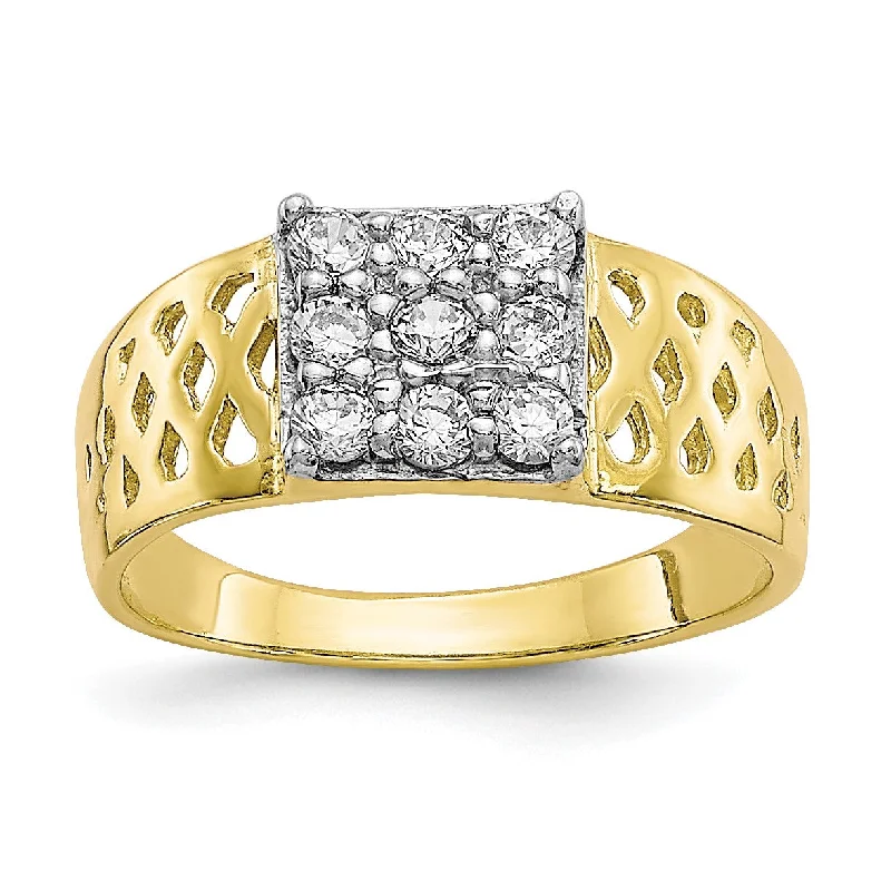 Affordable Luxury Jewelry For Every Occasion 10KT Yellow Gold Cubic Zirconia Baby Ring; Size 1.5