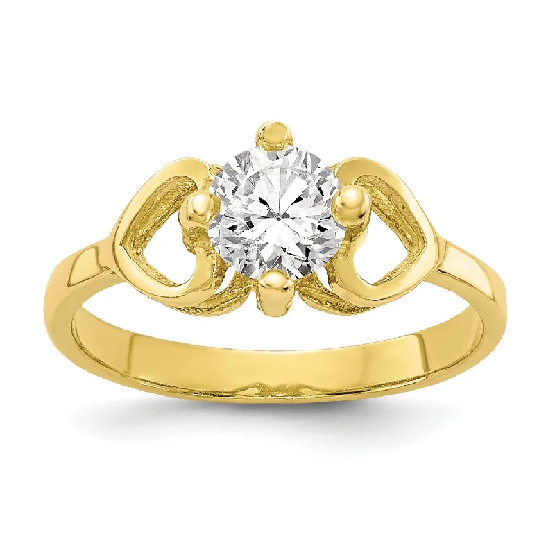 Sparkle More For Less – Jewelry Sale Happening Now 10KT Yellow Gold Cubic Zirconia Baby Ring; Size 1