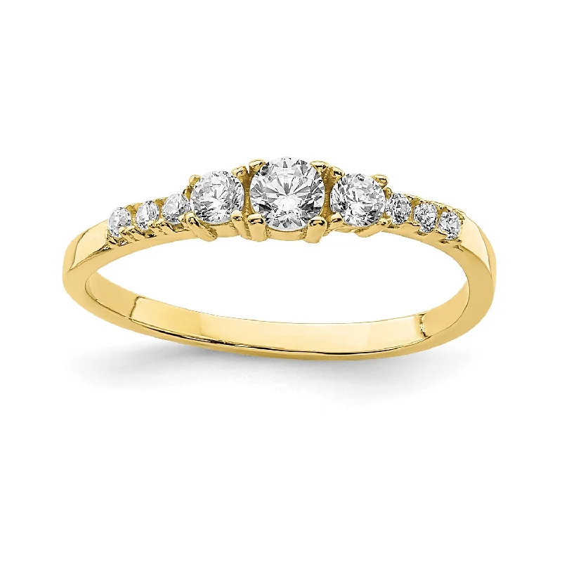 Celebrate Every Occasion With Sparkling Savings 10KT Yellow Gold Cubic Zirconia Childrens Ring; Size 2.5