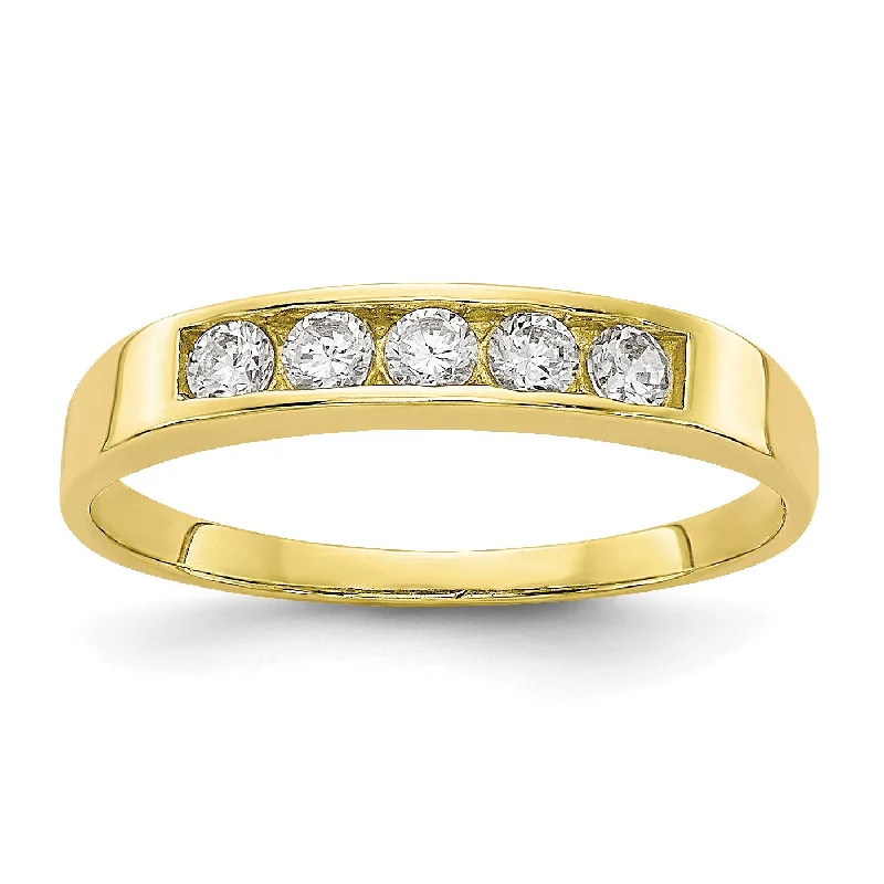 Chic And Stylish Jewelry At Exclusive Prices 10KT Yellow Gold Cubic Zirconia Childrens Ring; Size 3