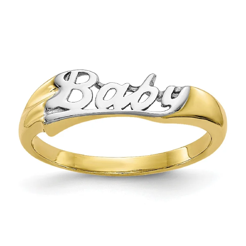 Limited-Time Offer On Elegant Jewelry Pieces 10KT Yellow Gold With Rhodium Plating Childrens Ring; Size 3