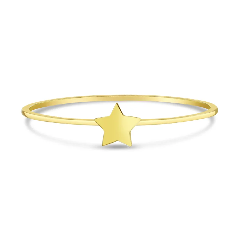 Affordable Luxury Jewelry For Every Occasion 14k Gold Dainty Star Size 3-6 Baby / Toddler / Kids Ring
