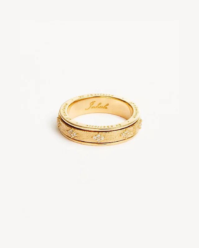Huge Savings On Timeless Jewelry Collections 14k Solid Gold Breathe Spinning Meditation Lab-Grown Diamond Ring