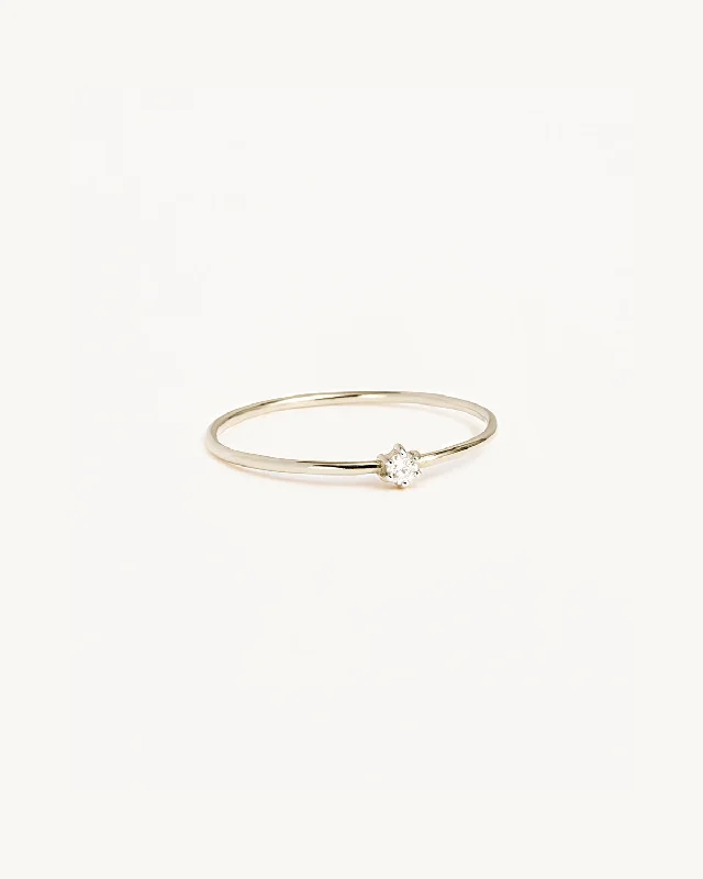 Breathtaking Jewelry At Limited-Time Savings 14k Solid White Gold Sweet Droplet Diamond Ring