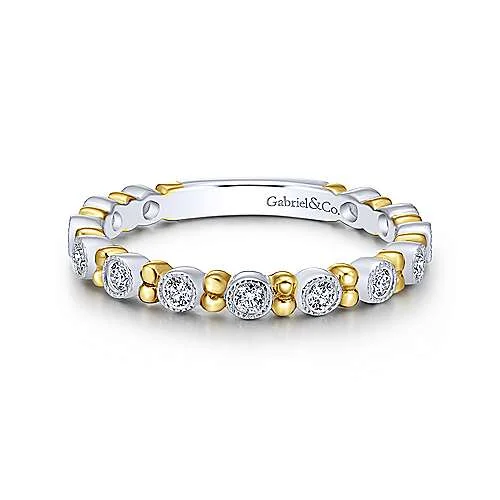 Handcrafted Jewelry Sale – Unique Designs At Low Prices 14K TT Gold 0.23ctw G/SI2 Diamond Band