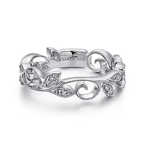 Once-A-Year Jewelry Sale – Grab Your Favorites Now 14K W Gold 0.10ctw Diamond Vine Band