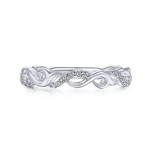 Your Perfect Accessory Now At The Best Price 14K W Gold 0.16cttw Twist Diamond Band