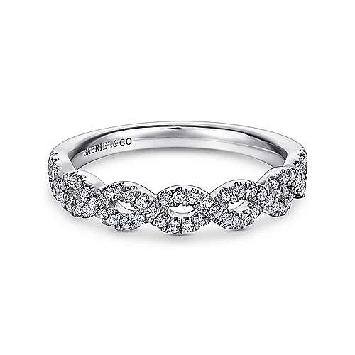 Trendy Minimalist Jewelry For Everyday Wear 14k W Gold 0.22cttw Ladies Diamond Band