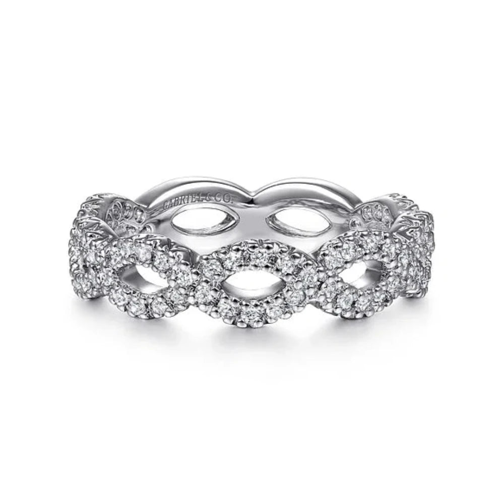 Exclusive Jewelry Offers – Shine For Less 14K W Gold 0.42ctw Ladies Open Twisted Diamond Band