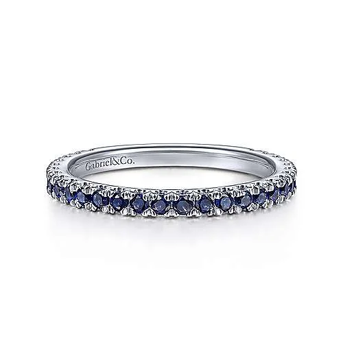 Buy More, Save More On Stunning Jewelry Designs 14K W Gold 0.51cttw Sapphire Band