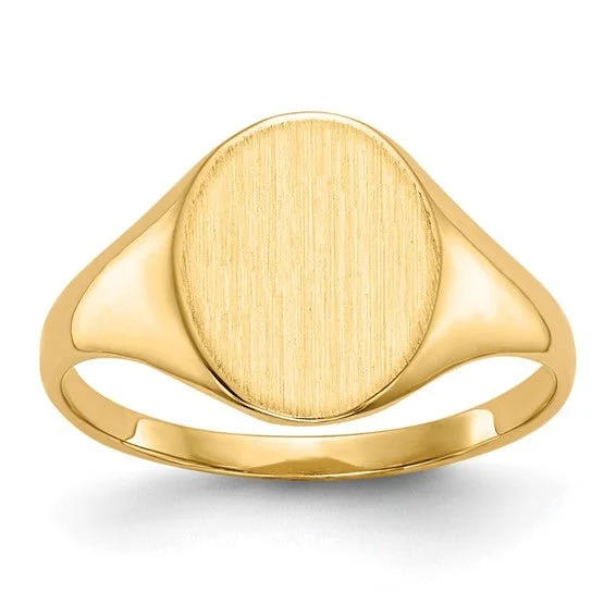 Waterproof Stainless Steel Jewelry For Lasting Beauty 14K Y Gold 1mm Oval Signet Ring