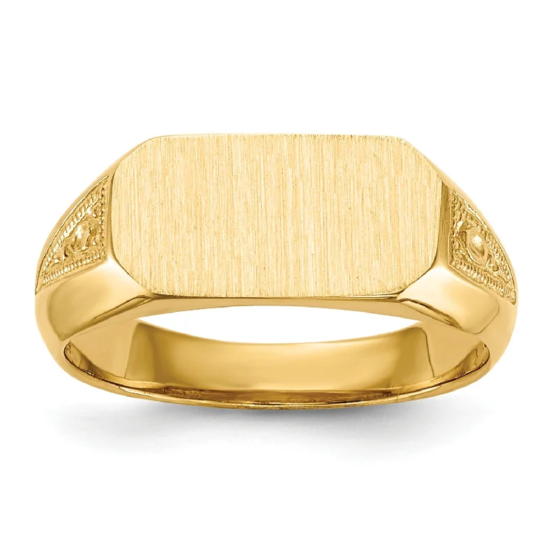 Flash Sale On Stunning Jewelry – Don't Miss Out 14KT Yellow Gold 6.5X12MM Signet Ring; Size 5