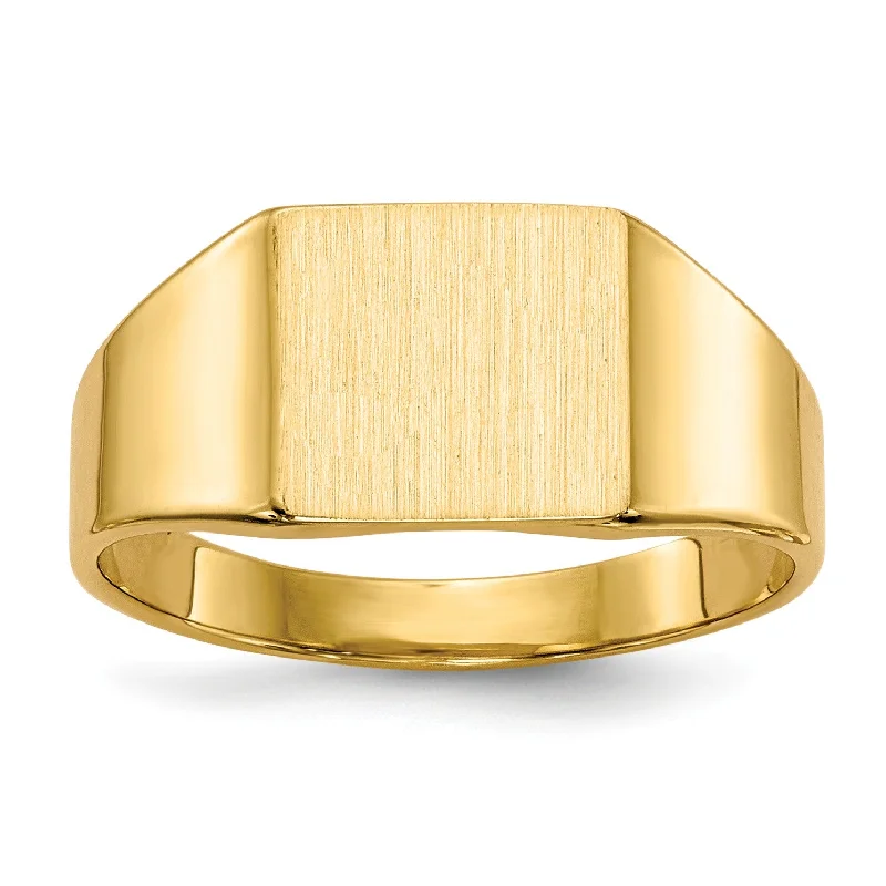 Seasonal Jewelry Sale – Upgrade Your Collection 14KT Yellow Gold 8X8.5MM Closed Back Signet Ring; Size 5