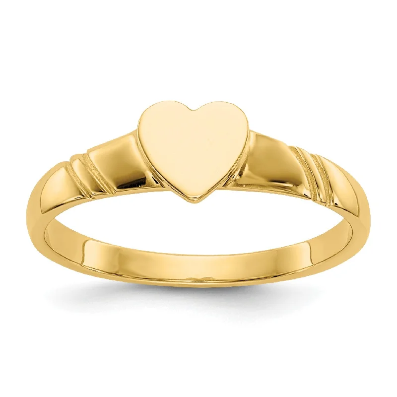 Huge Savings On Timeless Jewelry Collections 14KT Yellow Gold Childrens Heart Ring; Size 3