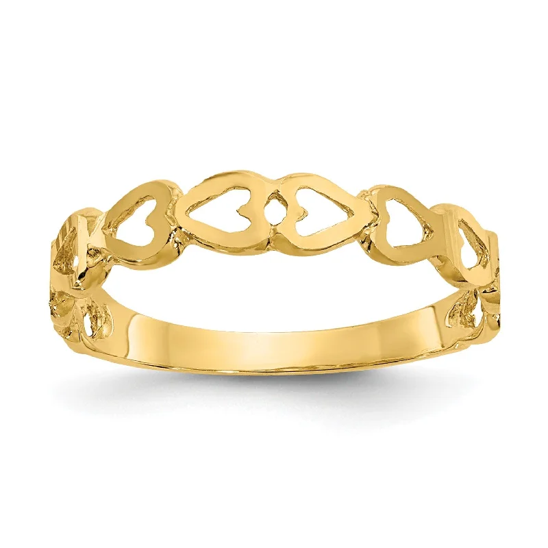 Exclusive Jewelry Offers – Shine For Less 14KT Yellow Gold Heart Ring; Size 6