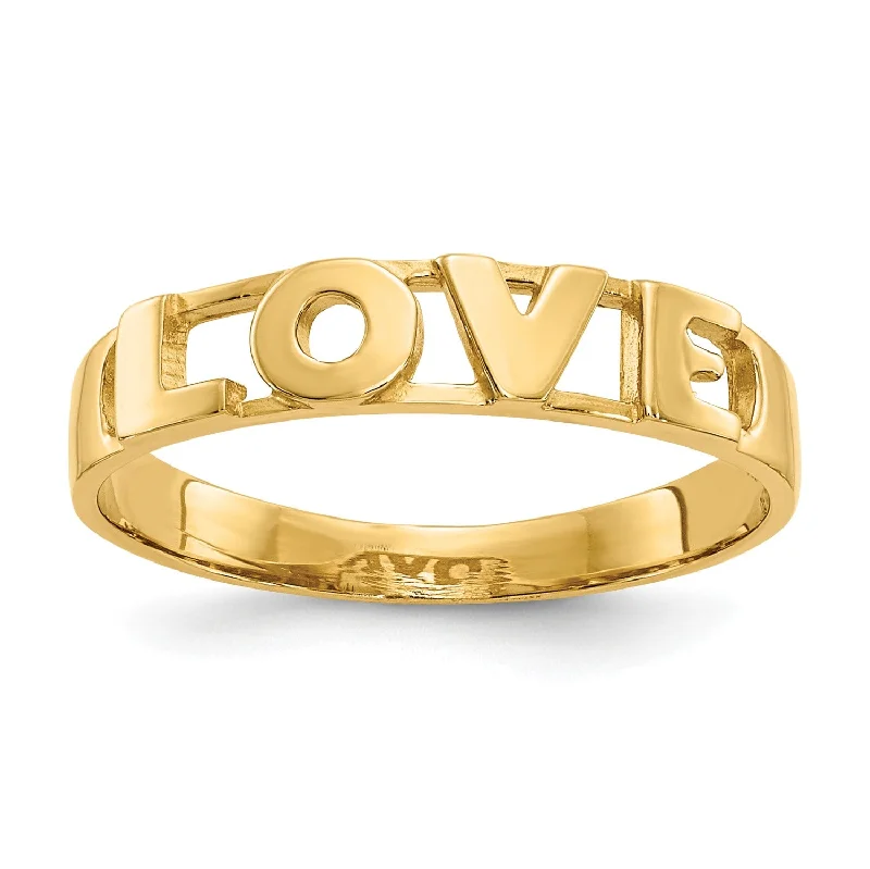 Sparkle More For Less – Jewelry Sale Happening Now 14KT Yellow Gold Love Ring; Size 6