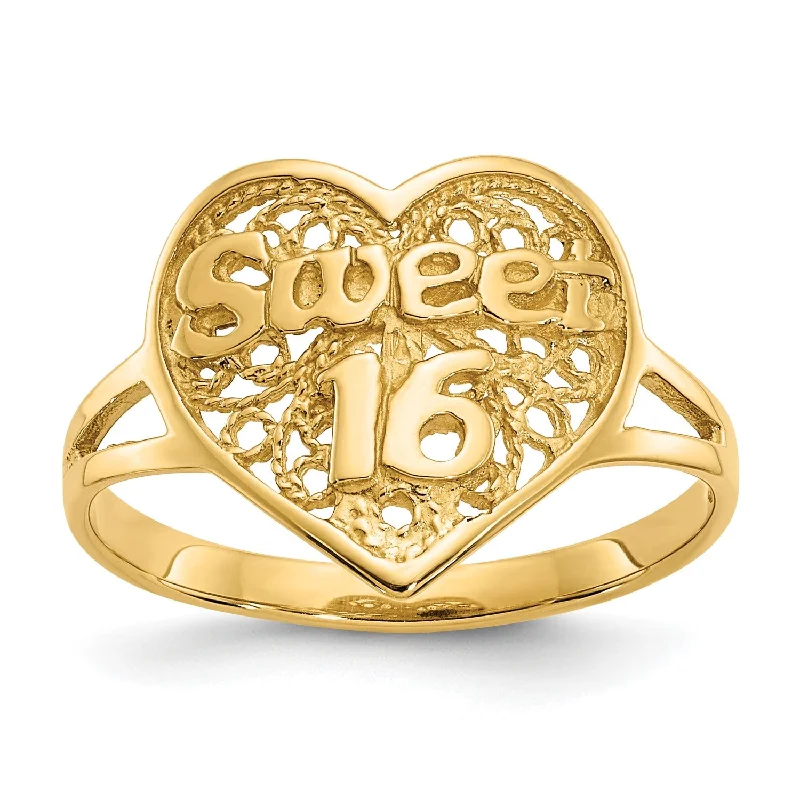 Shop Stylish Jewelry Now And Save Big 14KT Yellow Gold Sweet 16 Ring; Size 6