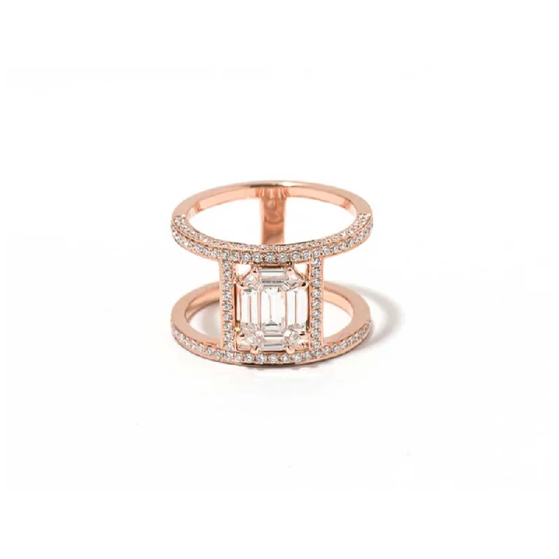 Exclusive Jewelry Discounts – Shop Now For Savings Illusion Diamond & Pave Small Tube Ring