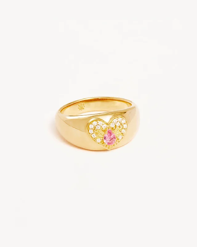 Huge Savings On Premium Jewelry Styles 18k Gold Vermeil Connect With Your Heart Ring
