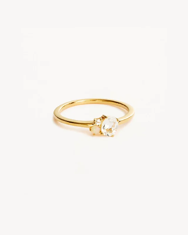 Modern Jewelry At Exclusive Discounts – Shop Today 18k Gold Vermeil Kindred Birthstone Ring - April