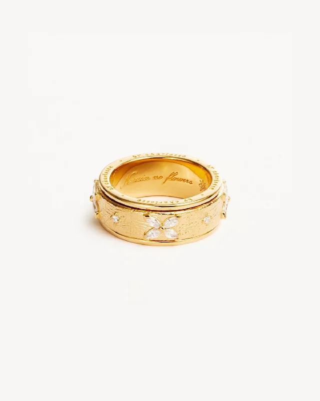 Luxury Meets Affordability – Jewelry Sale Now Live 18k Gold Vermeil No Rain, No Flowers Spinning Meditation Ring