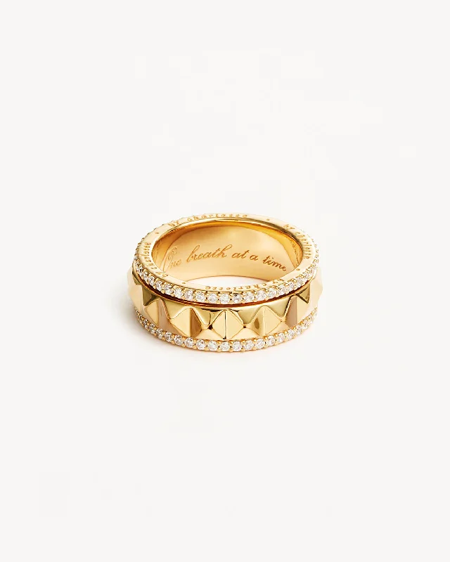 Breathtaking Jewelry, Breathtaking Prices 18k Gold Vermeil One Breath at a Time Spinning Meditation Ring