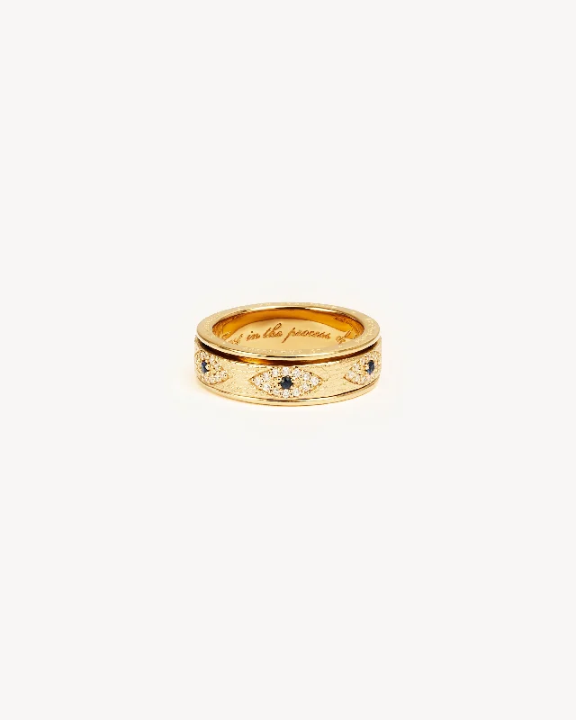 Waterproof Stainless Steel Jewelry For Lasting Beauty 18k Gold Vermeil Trust Spinning Meditation Ring