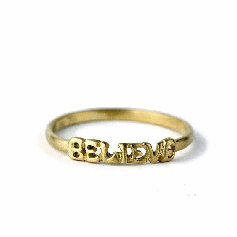 Timeless Elegance Now At Special Discounts 18k Yellow Gold  Believe Ring
