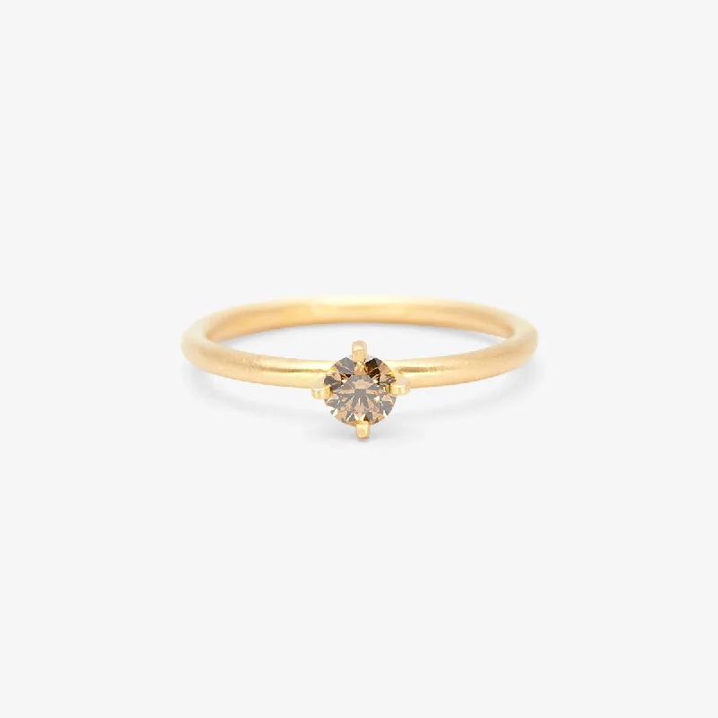 Limited-Stock Jewelry Clearance – Grab Your Favorites Now R11704BR | 4mm Brown Diamond Noble Ring