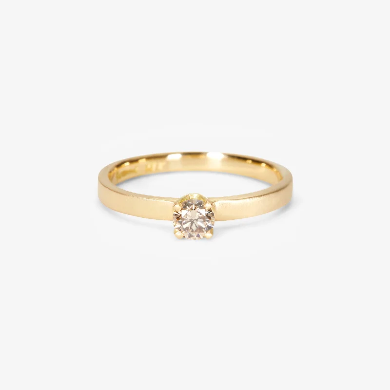 Exclusive Jewelry Sale – Shine For Less R10304BR | 4mm Classic Brown Diamond Solitaire Ring