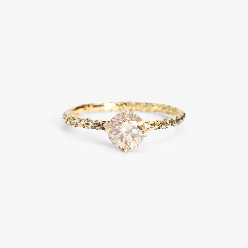 Shop Elegant Jewelry At Unbeatable Prices R9007BR | 5.6mm Brown Diamond Homespun Solitaire Ring
