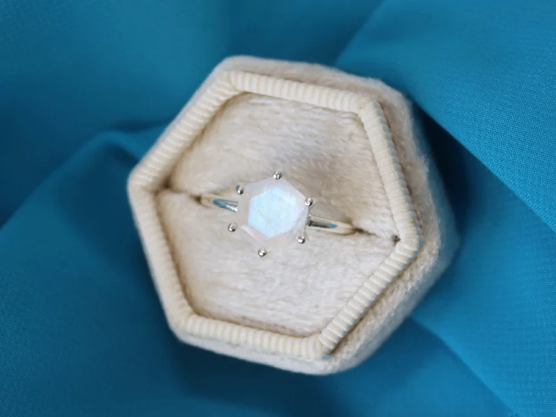 Elegant Jewelry, Exclusive Prices – Shop Now 8mm Hexagon Moonstone Ring