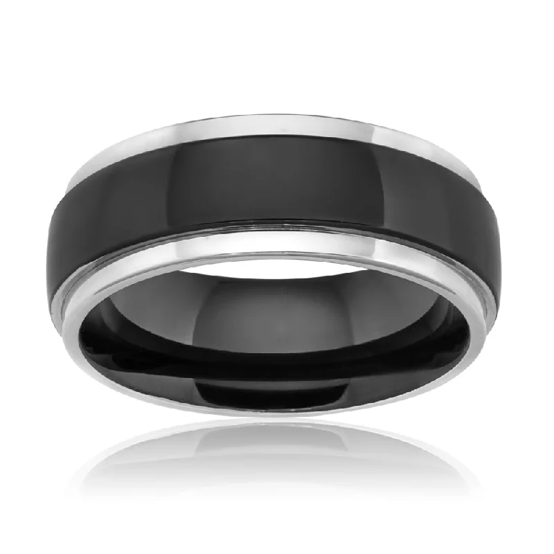 Limited-Stock Jewelry Sale – Once It's Gone, It's Gone 8mm Stainless Steel Black Plated Gents Ring