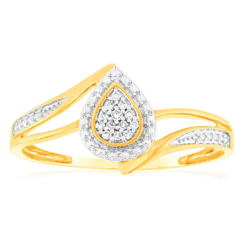 Affordable Luxury Jewelry For Every Occasion 9ct Charming Yellow Gold Diamond Ring