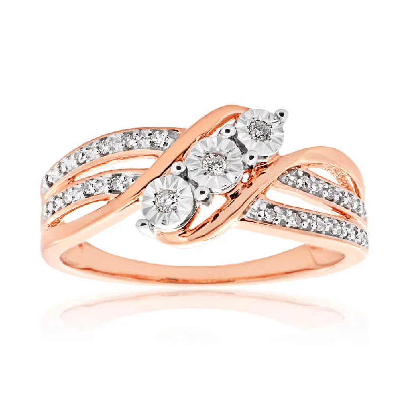 Luxury Jewelry Sale – Elegant Styles At Unbeatable Prices 9ct Rose Gold Ring With 23 Brilliant Cut Diamonds
