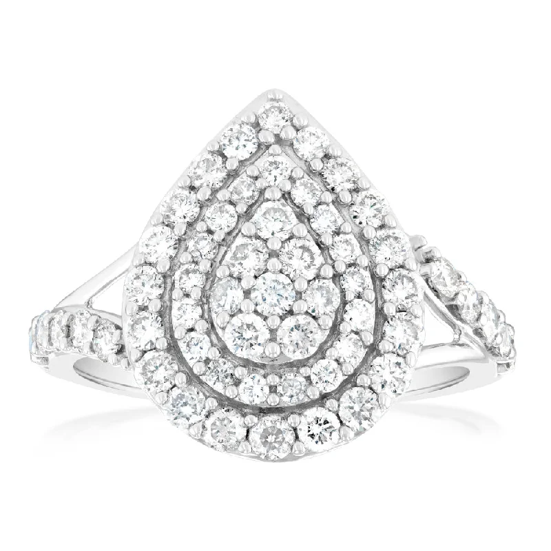 Handcrafted Jewelry Sale – Unique Designs At Low Prices 9ct White Gold 1 Carat Diamond Pear Shape Cluster Ring Handcrafted Jewelry Sale – Unique Designs At Low Prices 9ct White Gold 1 Carat Diamond Pear Shape Cluster Ring