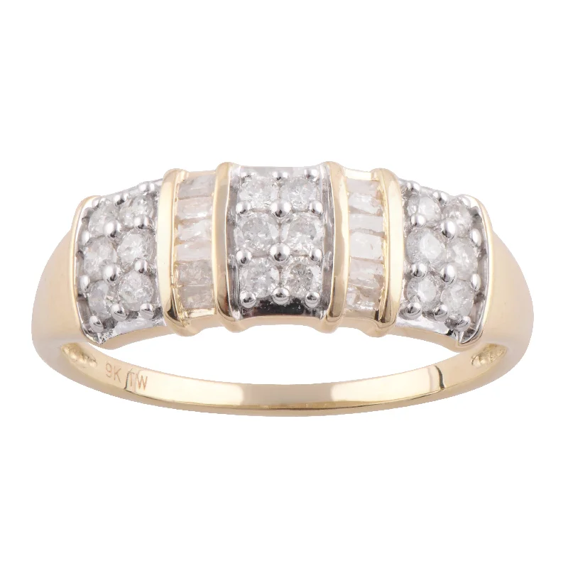 Luxury Handcrafted Jewelry For Elegant Looks 9ct Yellow Gold 1/2 Carat Diamond Ring