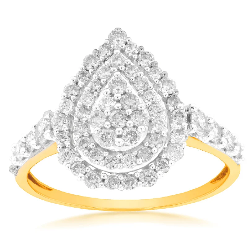 Unlock Unbeatable Jewelry Deals Before They’Re Gone 9ct Yellow Gold 1 Carat Diamond Pear Shape Cluster Ring Unlock Unbeatable Jewelry Deals Before They’Re Gone 9ct Yellow Gold 1 Carat Diamond Pear Shape Cluster Ring