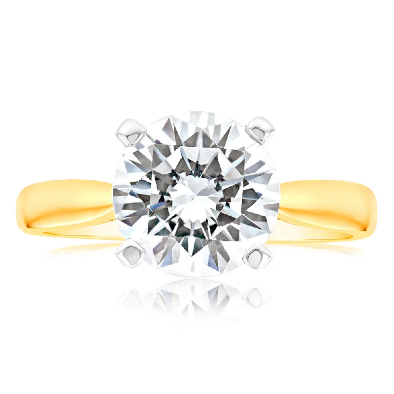 Holiday Jewelry Sale – Perfect Gifts At Great Prices 9ct Yellow Gold 3.00ct Diamond Equivalent 9.5mm Zirconia Solitaire Ring
