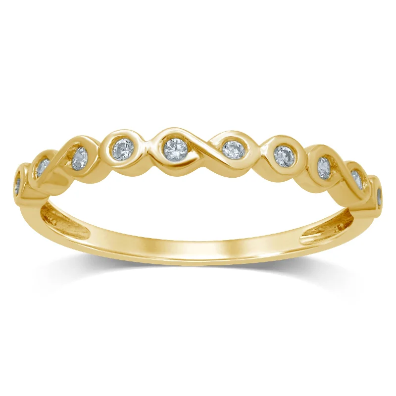 Exclusive Gemstone Jewelry At Special Prices 9ct Yellow Gold Diamond Infinity Bezel Ring with 10 Brilliant Diamonds Exclusive Gemstone Jewelry At Special Prices 9ct Yellow Gold Diamond Infinity Bezel Ring with 10 Brilliant Diamonds