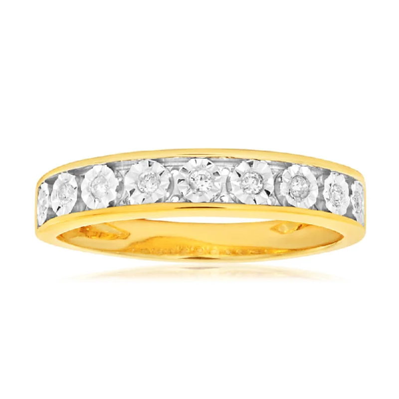 Handcrafted Jewelry Sale – Unique Designs At Low Prices 9ct Yellow Gold Diamond Ring Set with 9 Stunning Brilliant Diamonds Handcrafted Jewelry Sale – Unique Designs At Low Prices 9ct Yellow Gold Diamond Ring Set with 9 Stunning Brilliant Diamonds