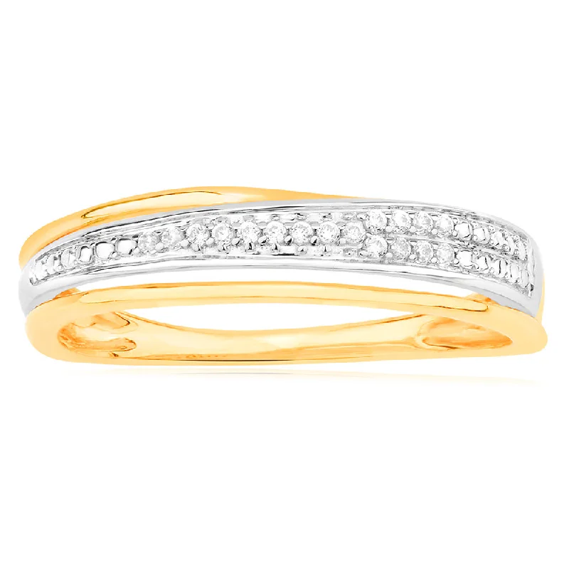 Shop Stylish Jewelry Now And Save Big 9ct Yellow Gold Diamond Ring with 17 Brilliant Pave Set Diamonds Shop Stylish Jewelry Now And Save Big 9ct Yellow Gold Diamond Ring with 17 Brilliant Pave Set Diamonds