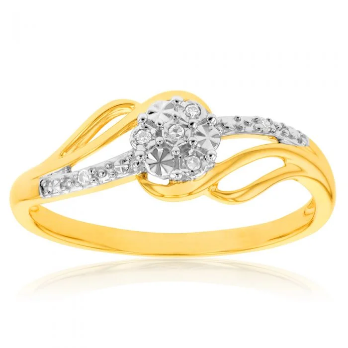 Seasonal Jewelry Deals – Elevate Your Style 9ct Yellow Gold Diamond Ring with 6 Brilliant Diamonds Seasonal Jewelry Deals – Elevate Your Style 9ct Yellow Gold Diamond Ring with 6 Brilliant Diamonds