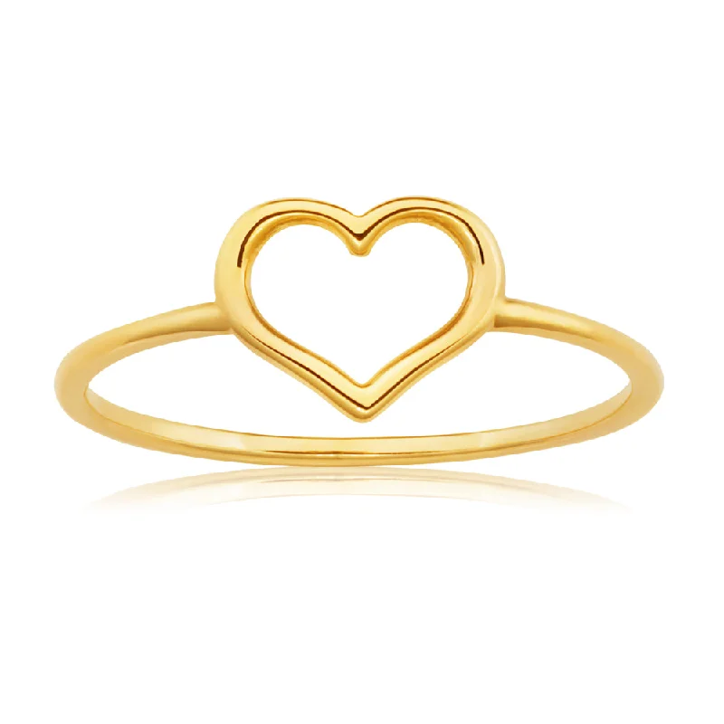 Stunning Jewelry Pieces At The Lowest Prices Ever 9ct Yellow Gold Heart Shape Ring