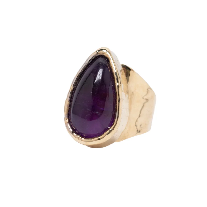 Buy More, Save More On Stunning Jewelry Designs Amethyst Cabochon Cocktail Ring