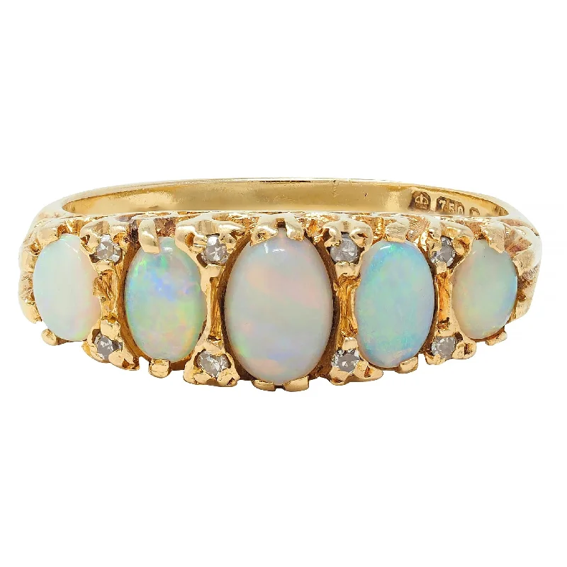 The Biggest Jewelry Sale Of The Year Is Here Art Nouveau Opal Diamond 18 Karat Yellow Gold Scrolling Antique Band Ring The Biggest Jewelry Sale Of The Year Is Here Art Nouveau Opal Diamond 18 Karat Yellow Gold Scrolling Antique Band Ring
