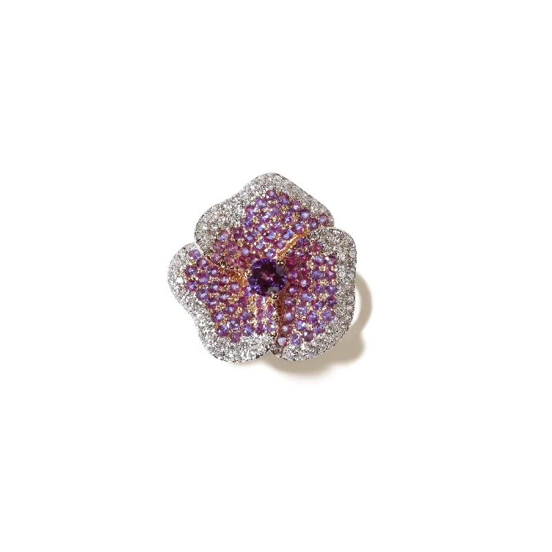 Flash Jewelry Sale – Get Stunning Pieces At Low Prices Bloom Medium Flower Amethyst Ring in Rose Gold