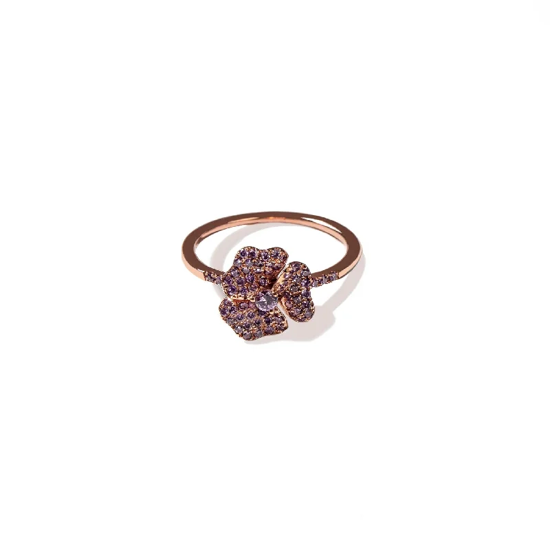 Discover Unique Jewelry With Special Limited-Time Offers Bloom Mini Flower Amethyst Ring with Rose Gold