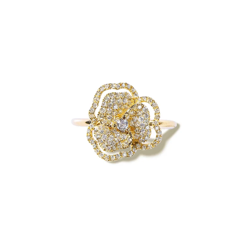 Affordable Luxury Jewelry For Every Occasion Bloom Mini Flower Halo White Diamond Ring